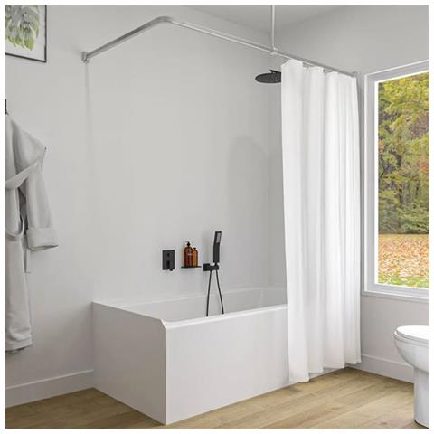 Tenda Per Doccia Madeira 180 Cm Bianca 238501310 - Foto 5