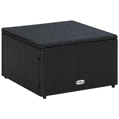 Poggiapiedi Ottomano In Polirattan 53x53x30 Cm Nero - Foto 7