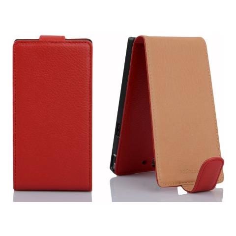 Custodia Compatibile Con Huawei P7 In Rosso Cremisi - Coperchio Protettivo In Design Flip Realizzato In Similpelle Testurizzata - Foto 2