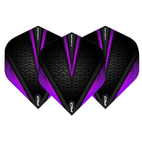 Hardcore Radical Black Viola Di Forte Spessore Standard Dart Voli - 4 Set Per Confezione (12 Dart Voli In Totale) - Foto 2