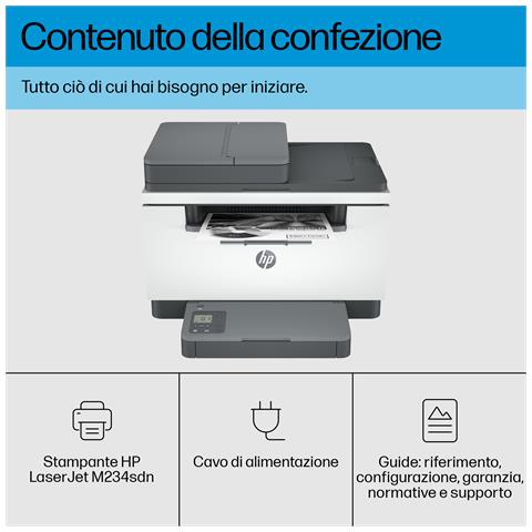 LaserJet M234sdn Multifunction Bianco e nero Stampante, Solo Ethernet; Fotocopiatrice, scanner - Foto 2