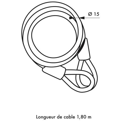 Cavo Antifurto Twisty, Bicicletta, Casette Da Giardino, Ø 15, 1,80m, Guaina In Acciaio Pvc - - Foto 2