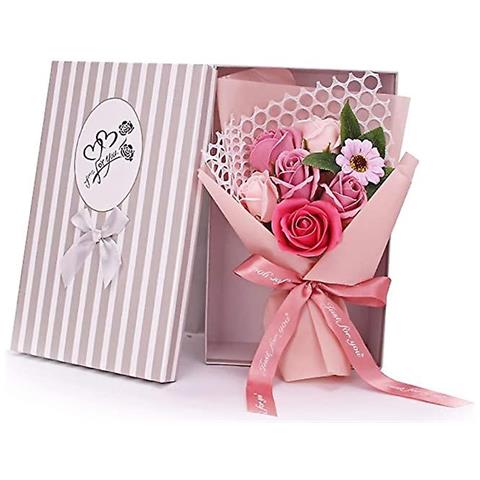 Rose Di Sapone Artificiali - 10 Pezzi, Rosa, Decorative Per Regali E Feste, Realistiche - Foto 3