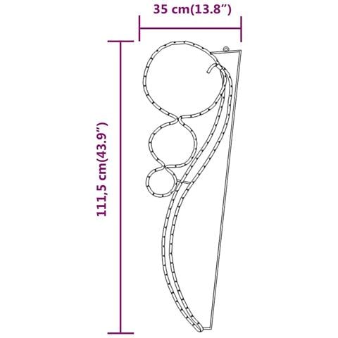 Stringhe Luci a Forma di Palle 2pz Bianco Caldo 111,5x35x4,5cm - Foto 2
