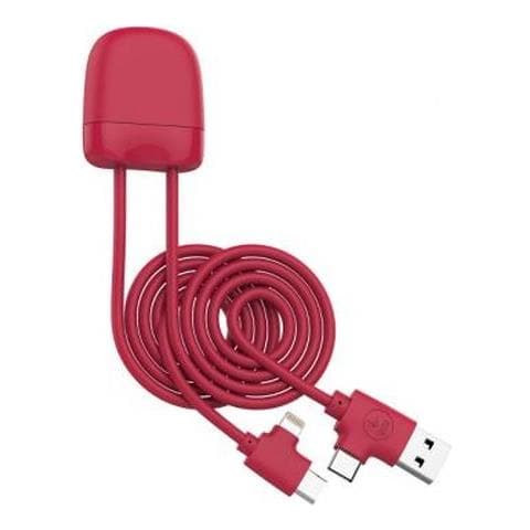 Cavo Usb A, Usb C / Usb C Ice-c 4 In 1, Cavo Lightning 1 M, Rosso - Foto 1