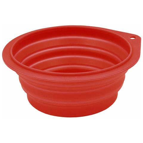 Ciotola Pieghevole Per Animali Domestici Rosso Silicone 500 Ml - Foto 1