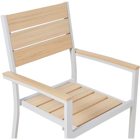 Set Di 4 Sedie Da Giardino Beige Prato - Foto 2