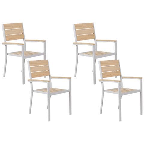 Set Di 4 Sedie Da Giardino Beige Prato - Foto 7