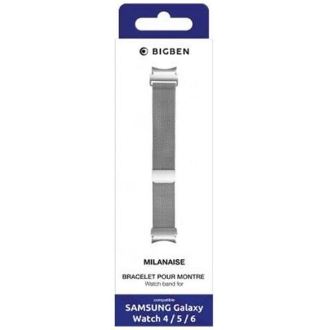 Cinturino Per Galaxy Watch 4/4 Classic / 5/5 Pro / 6/6 Classic Milanese Acciaio, Argento - Foto 4