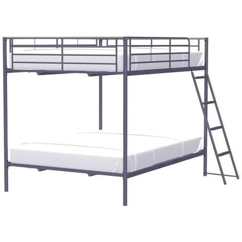 Letti A Castello In Metallo - Grigio Scuro - Molle Incluse - 2 X 140 X 190 Cm - Alice - Foto 1