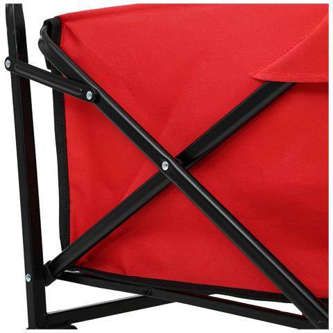 Carrello da Spiaggia Pieghevole TYRS con Ruote in Plastica, Portata Massima 110 kg, Colore Rosso - Foto 8