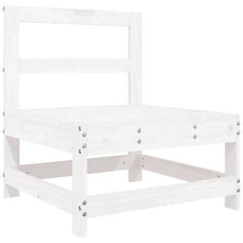 Set Salotto Da Giardino 7 Pz Bianco In Legno Massello Di Pino - Foto 2