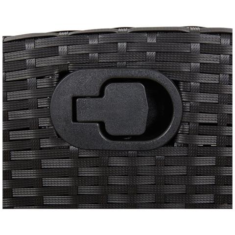Set da Pranzo da Giardino 9 pz con Cuscini Nero in Polyrattan - Foto 10