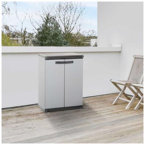 Armadio In Resina Pvc Basso Tuttopiani Due Ante Modello Scik - Foto 2