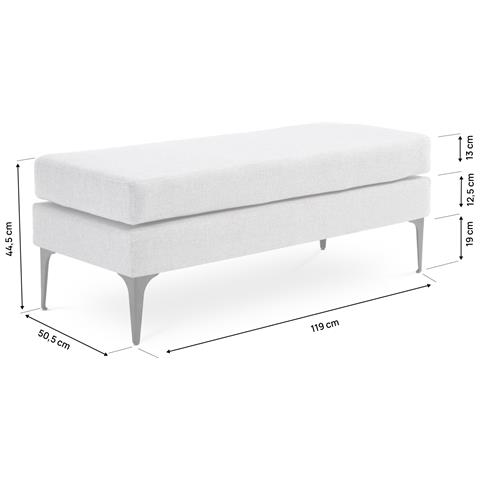 Panca/fine Letto Max Tessuto Grigio Chiaro - Foto 7