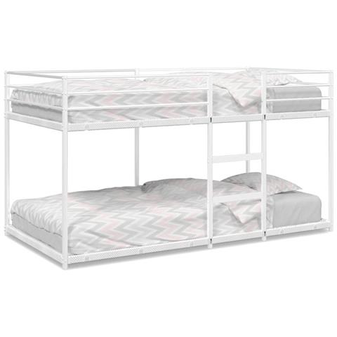 Letto A Castello Senza Materasso Bianco 100x190 Cm In Acciaio - Foto 2
