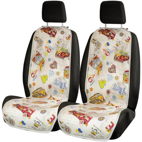 Cora 000128045 Coprisedili Anteriori Universali Tanga Doubleface Peace & Love/carta Tessile - Foto 1