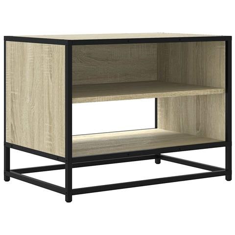 Mobile Tv Rovere Sonoma 61x40x46 Cm Legno Multistrato E Metallo - Foto 2