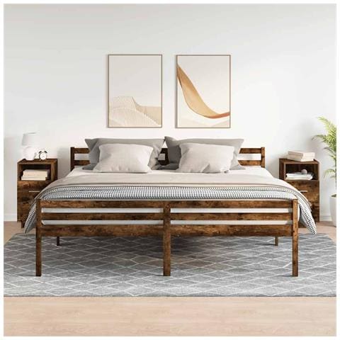 Comodini 2 Pz Con 2 Cassetti Rovere Fumo 36x36x68 Cm - Foto 3