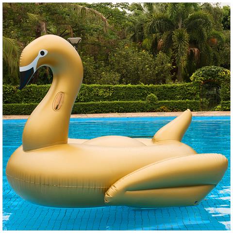 Dam  Galleggiante Gigante A Forma Di Cigno. 160x150 Cm. 160x150x120 Cm. Colore: Oro - Foto 2