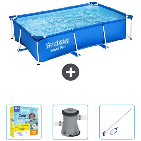 Piscina Fuori Terra - Rettangolo - 259x170x61 Cm - Blu - Include Accessori Coordinati Cb10 - Foto 1