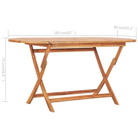 Lusso Casadino -  Tavolo Da Giardino Pieghevole 160x80x75 Cm In Massello Di Teak - Foto 6