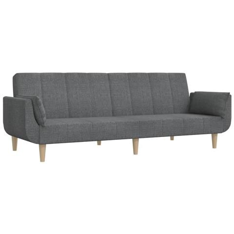 Divano Letto A 2 Posti Con 2 Cuscini Grigio Chiaro In Tessuto - Foto 1