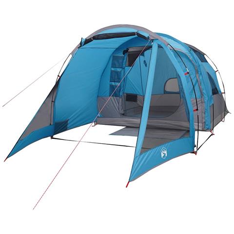 Tenda da Campeggio a Tunnel per 4 Persone Blu Impermeabile - Foto 2