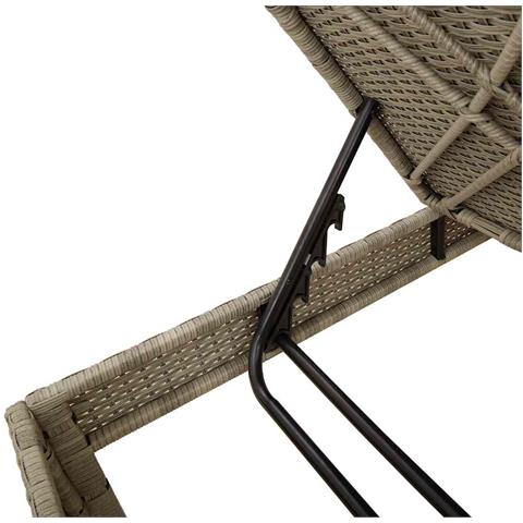 Lettino Prendisole con Cuscino Grigio Chiaro 55x200x44 cm - Foto 9