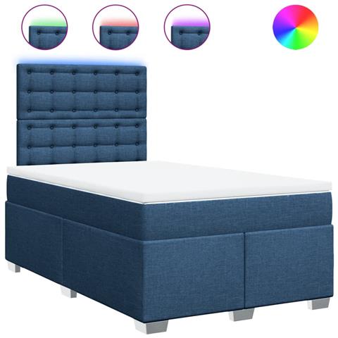 Giroletto a Molle con Materasso Blu 120x190 cm in Tessuto - Foto 1