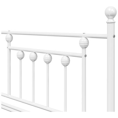 Struttura Letto Daybed con Letto Estraibile Bianco 100x190 cm Acciaio - Foto 9