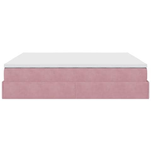 Struttura Letto Pouf con Materasso Rosa 180x200 cm in Velluto - Foto 9