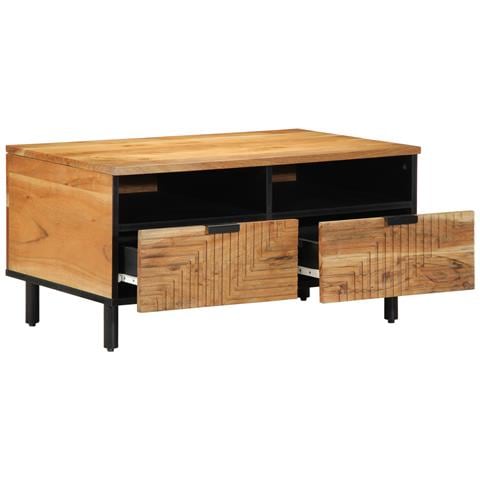 Tavolino da caffè 80x54x40 cm in legno massello di acacia - Foto 1