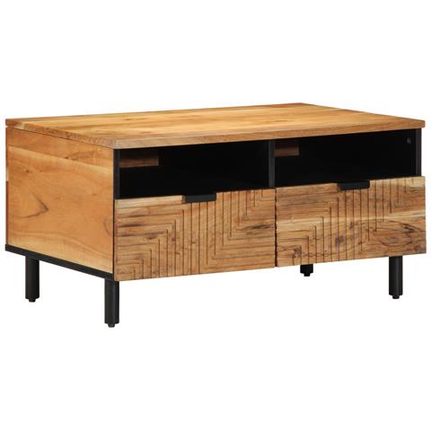 Tavolino da caffè 80x54x40 cm in legno massello di acacia - Foto 2