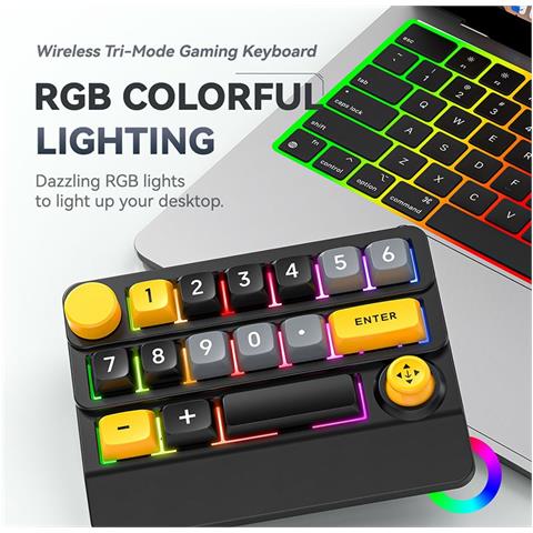 Tastiera Da Gioco Meccanica Wireless Rgb Con Effetti Di Luce Fluente White - Foto 7