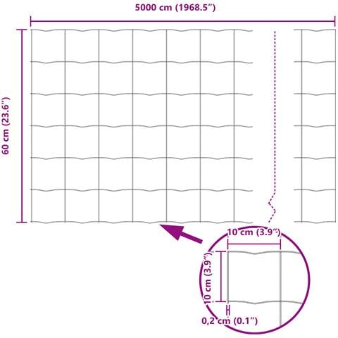 Euro Fence 0,6x50 m Acciaio Zincato - Foto 8