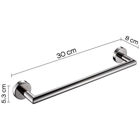 Portasalviette 30 Cm Da Muro In Acciaio Inox Aisi 304 5021-30 Serie Project Cromato - Foto 2