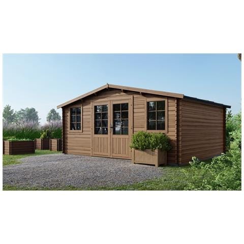 Casetta Da Giardino In Legno - 20m2 - 5x4m - Impregnata - 28mm - Colore: Marrone - Foto 1