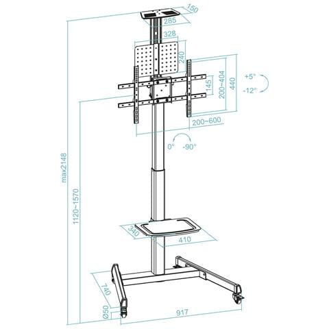 FS1184M-B Supporto TV a parete 177,8 cm (70") Nero - Foto 2