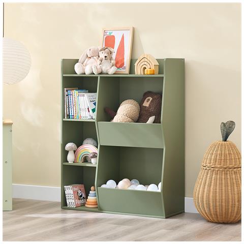 Sobuy Libreria Montessori Per Bambini Scaffale Portagiochi 5 Scomparti Verde - Foto 2