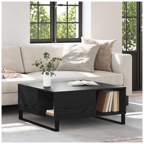 Tavolino da salotto Rovere nero 80 x 80 x 36.5 cm - Foto 2