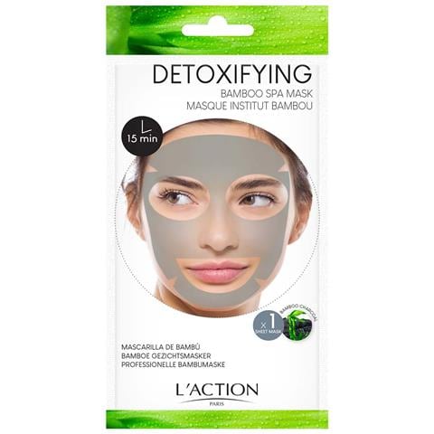 Maschera Tessuto Detossificante Viso Al Bambù Carbone 15 Min, Grigio - Foto 1