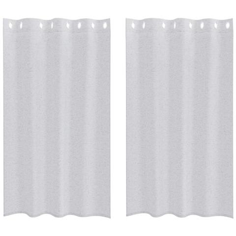 Tende con tende 2 pcs Grigio chiaro 140x175cm Poliestere - Foto 1