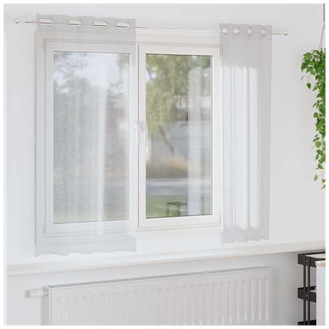 Tende con tende 2 pcs Grigio chiaro 140x175cm Poliestere - Foto 2