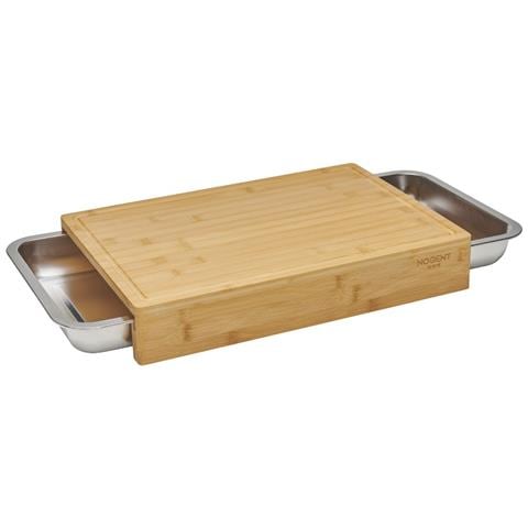 Tagliere In Bambù 41x28,5cm + 2 Cassetti In Acciaio Inox - 09951g - Foto 1