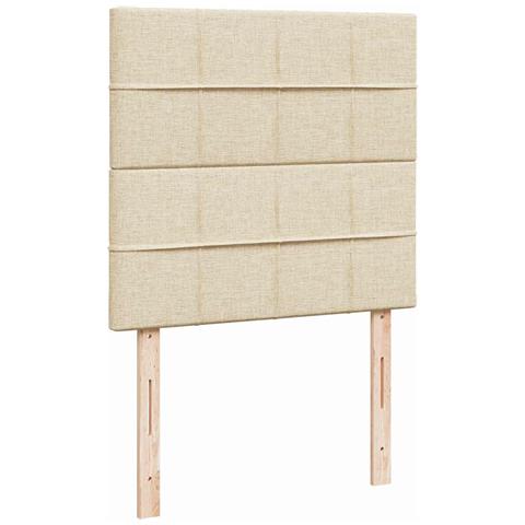 Struttura Letto Pouf con Materasso Crema 80x200 cm in Tessuto - Foto 9