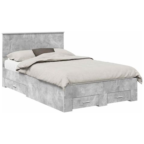 Struttura del letto con testiera Grigio cemento 120 x 190 cm - Foto 1