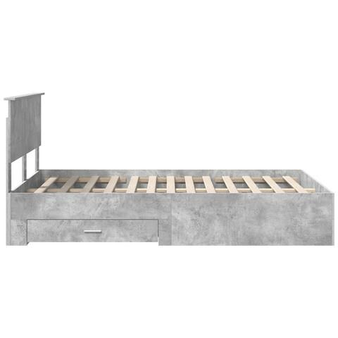 Struttura del letto con testiera Grigio cemento 120 x 190 cm - Foto 9