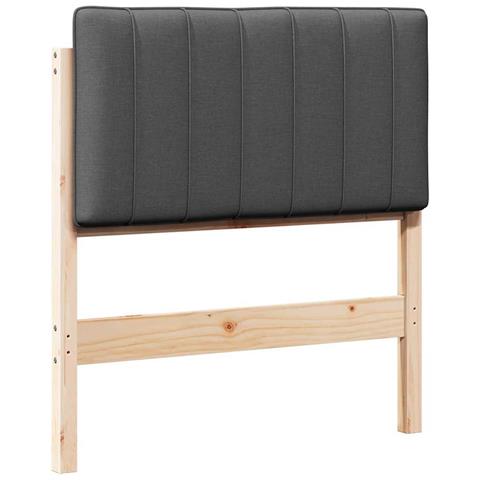 Testiera imbottita Marrone e grigio scuro 75 cm Pino massello - Foto 1