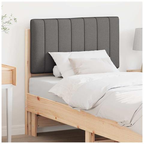 Testiera imbottita Marrone e grigio scuro 75 cm Pino massello - Foto 2